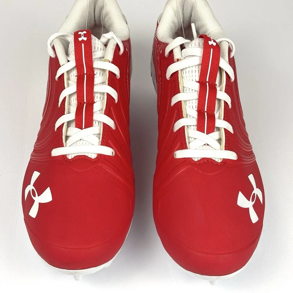 Under Armour Nitro Football Cleats Red White Men's Size 10.5 NWOB 3000182-600